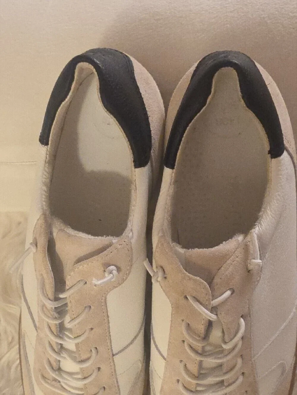 Paul Green Alison Men White & Beige Leather and Suede Lace-Up Sneaker 7.5 NWOT
